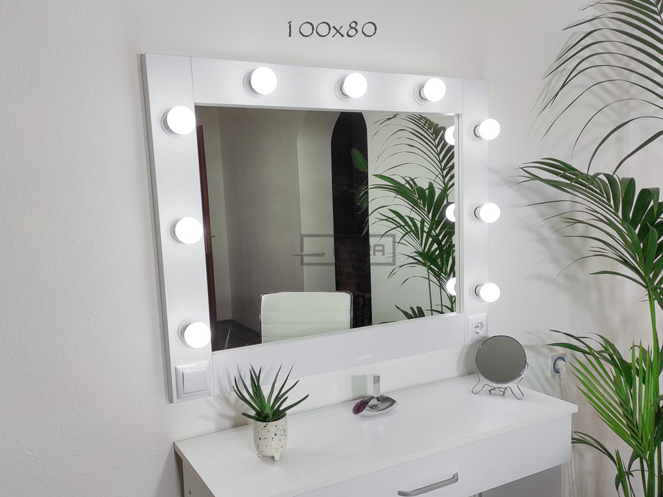 1-100x80-Ogledalo-za-šminkanje-sa-ramom-sijalicama-kozmetičko-holivudsko-pozorišno-MakeUp-mirror-zrcalo