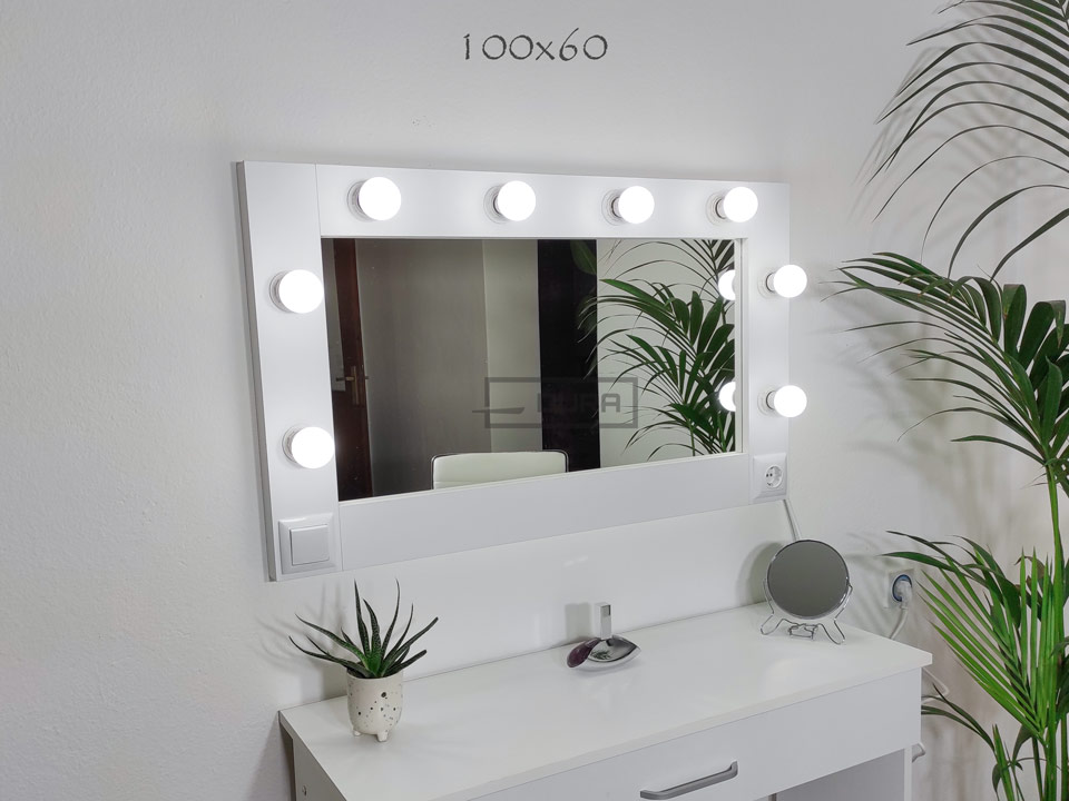 2-100x60-Ogledalo-za-šminkanje-sa-ramom-sijalicama-kozmetičko-holivudsko-pozorišno-MakeUp-mirror-zrcalo